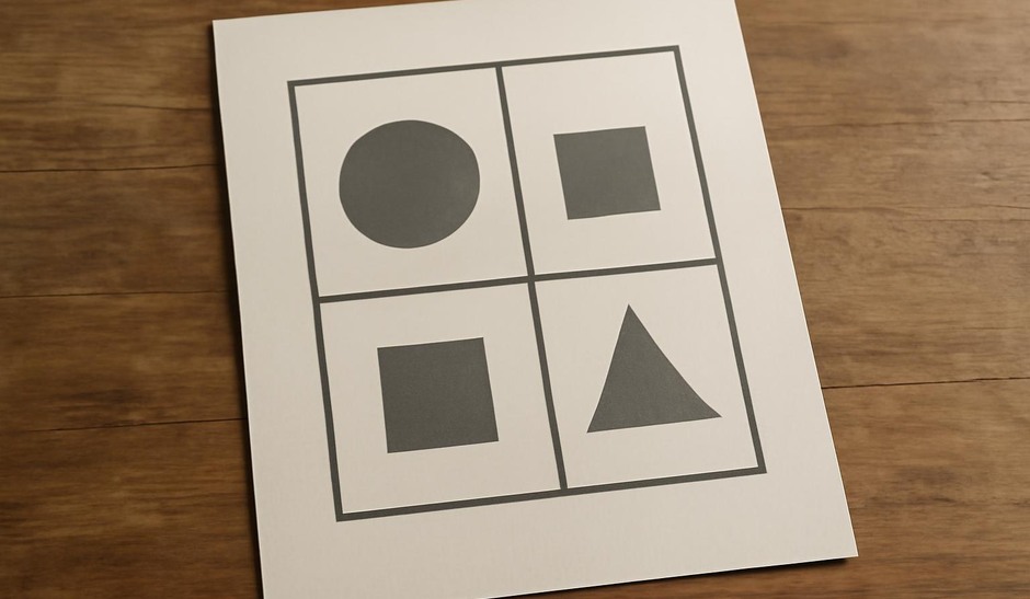 simple composition diagram with clear shapes and balance